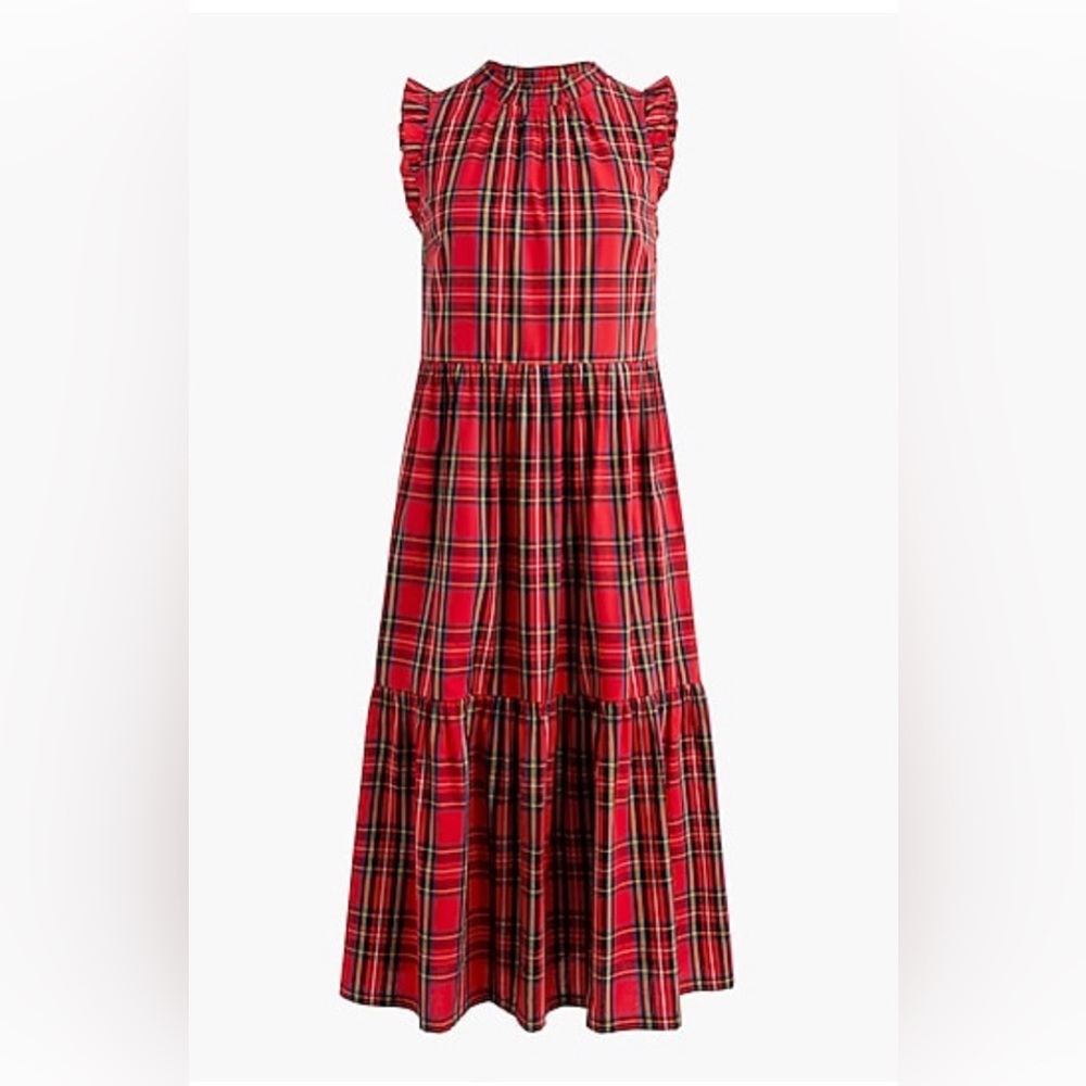 J. Crew Factory Tiered Plaid Dress - NWT